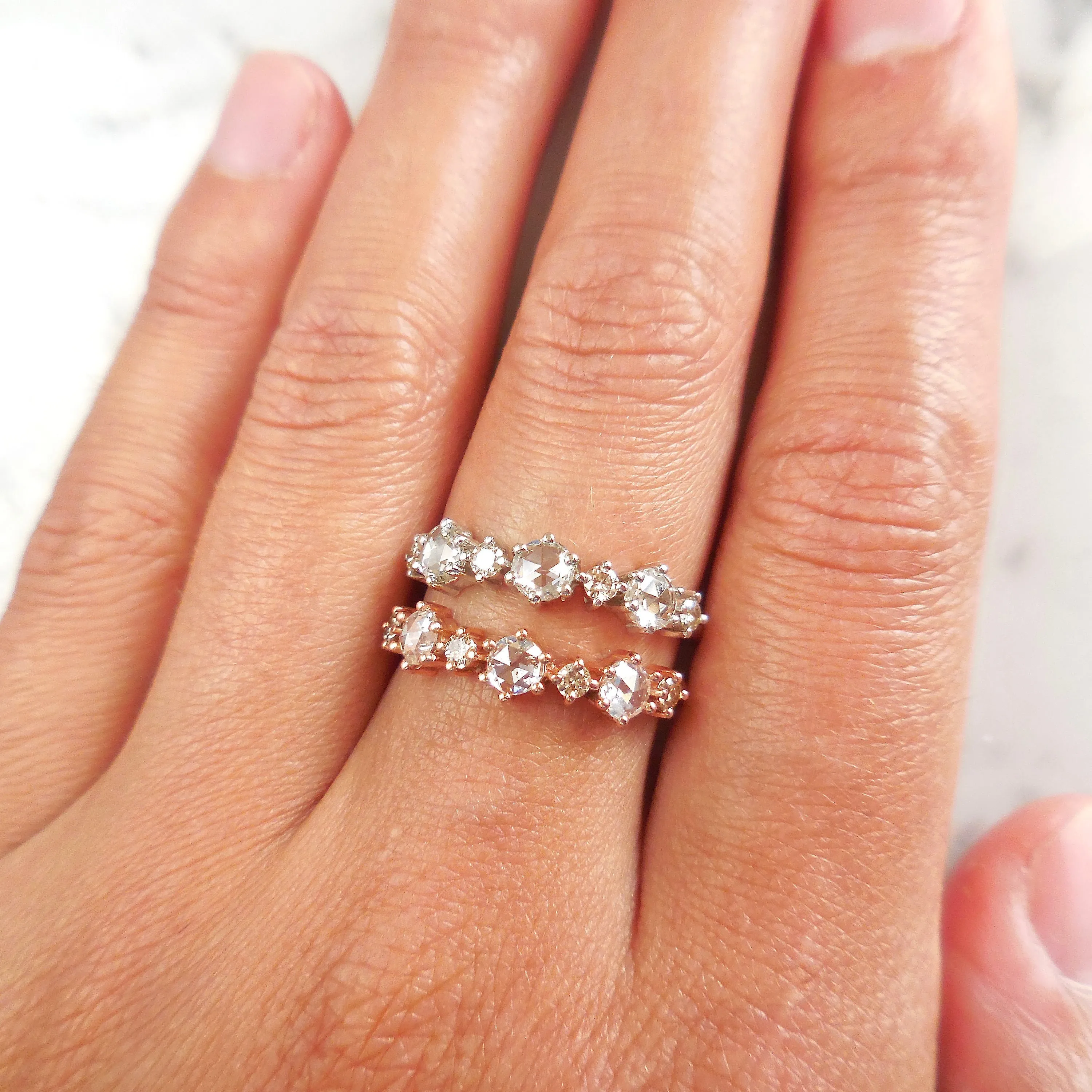 Rose Cut Diamond Band - Women's Diamond Wedding Band