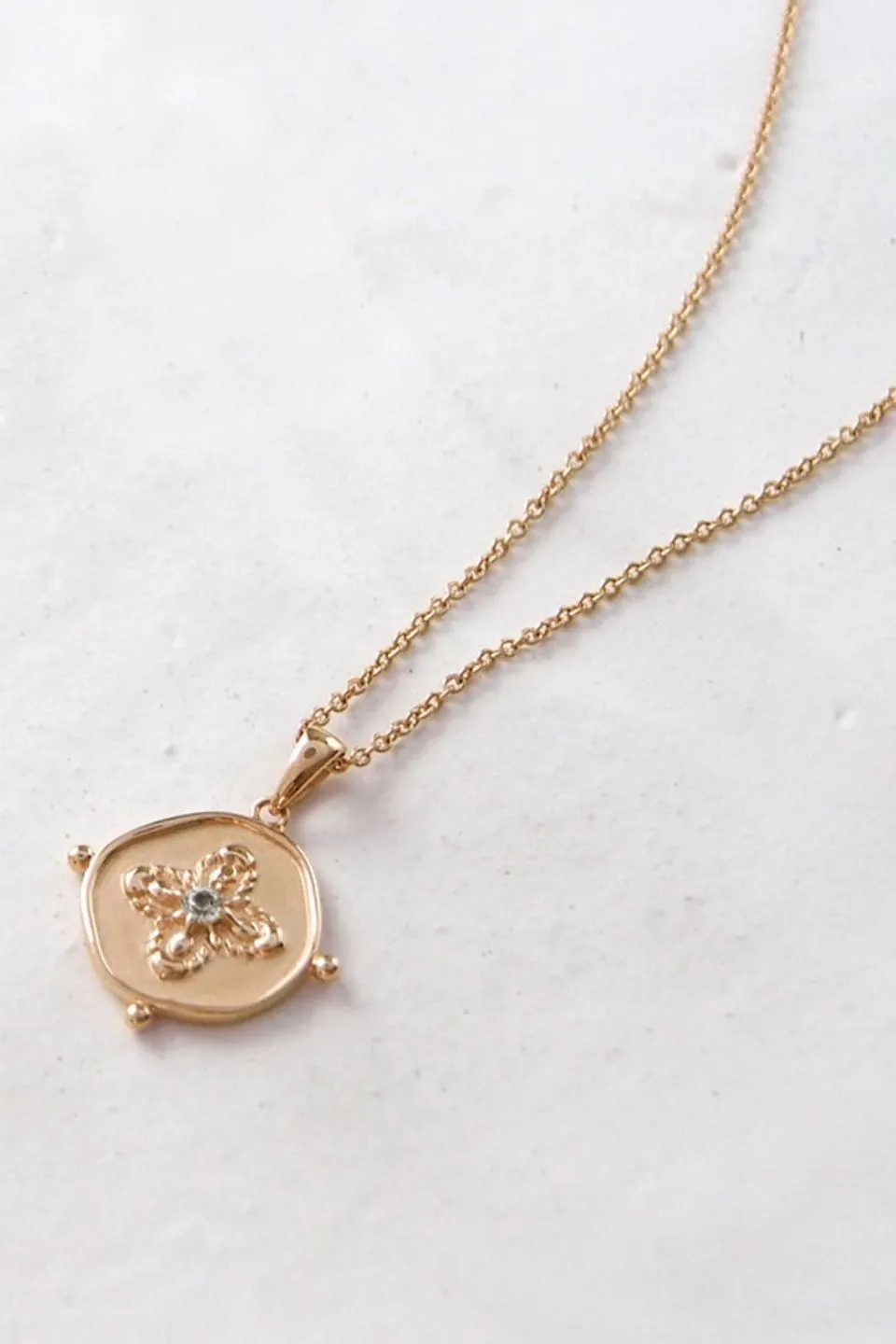 Sahara Medallion 18k Gold Plated EOL Necklace
