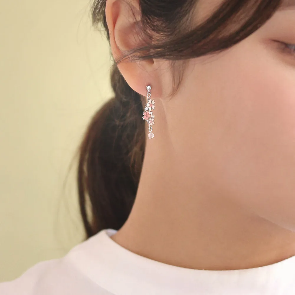 Sakura Cat Mismatched Earrings