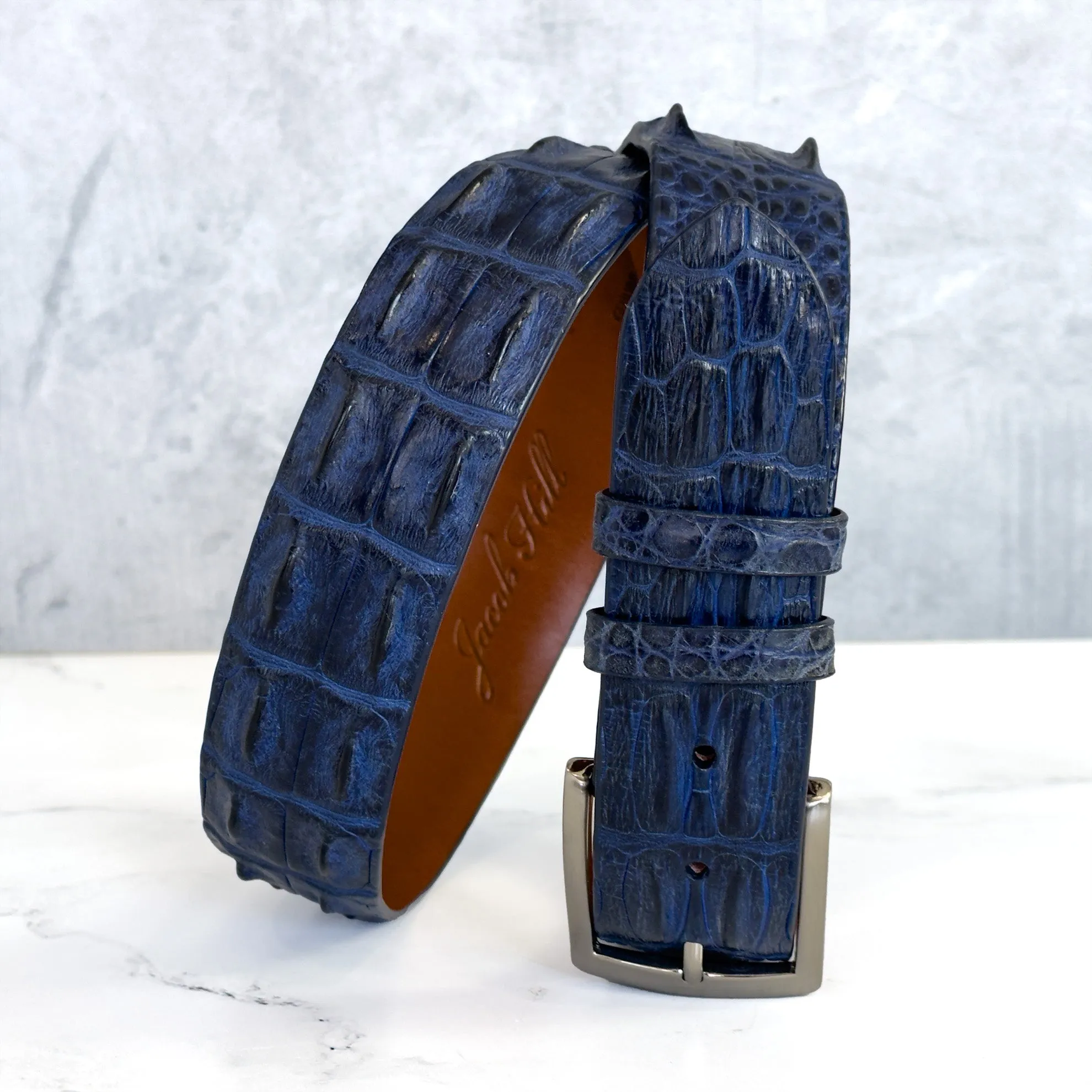 Saltwater Crocodile Belt: Indigo