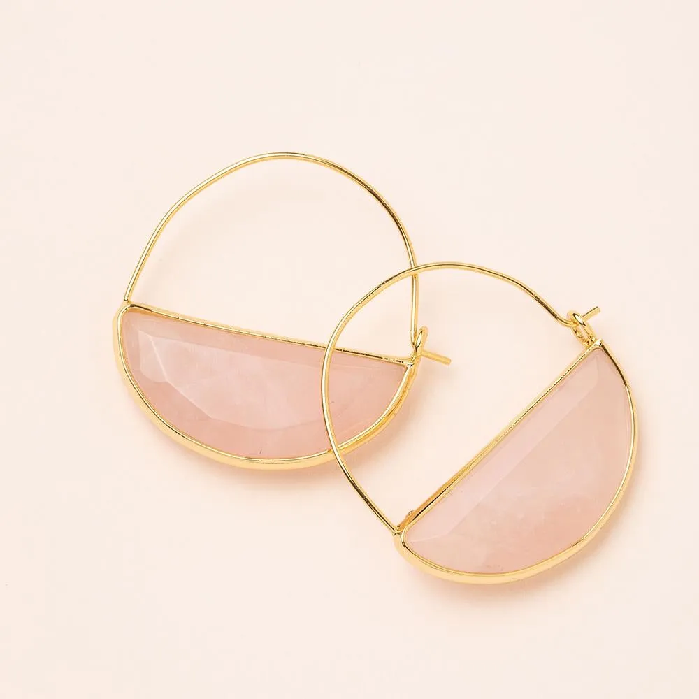Scout Curated Wears - Stone Prism Hoop - Rose Quartz/Gold