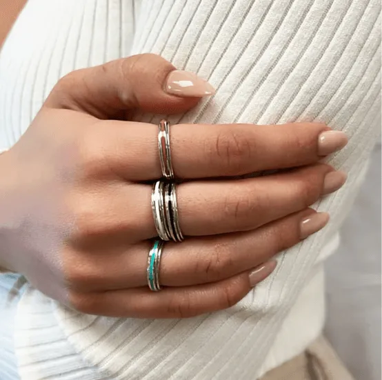 Shanti Sterling Silver Anxiety Ring