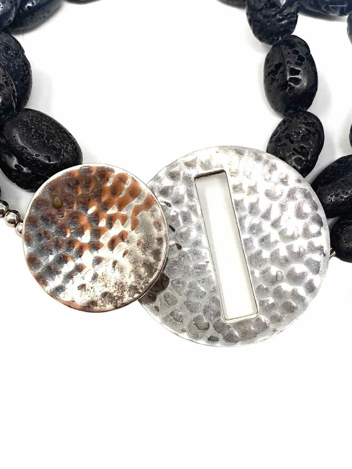 Silpada Black Lava Rock .925 Sterling Silver Bracelet