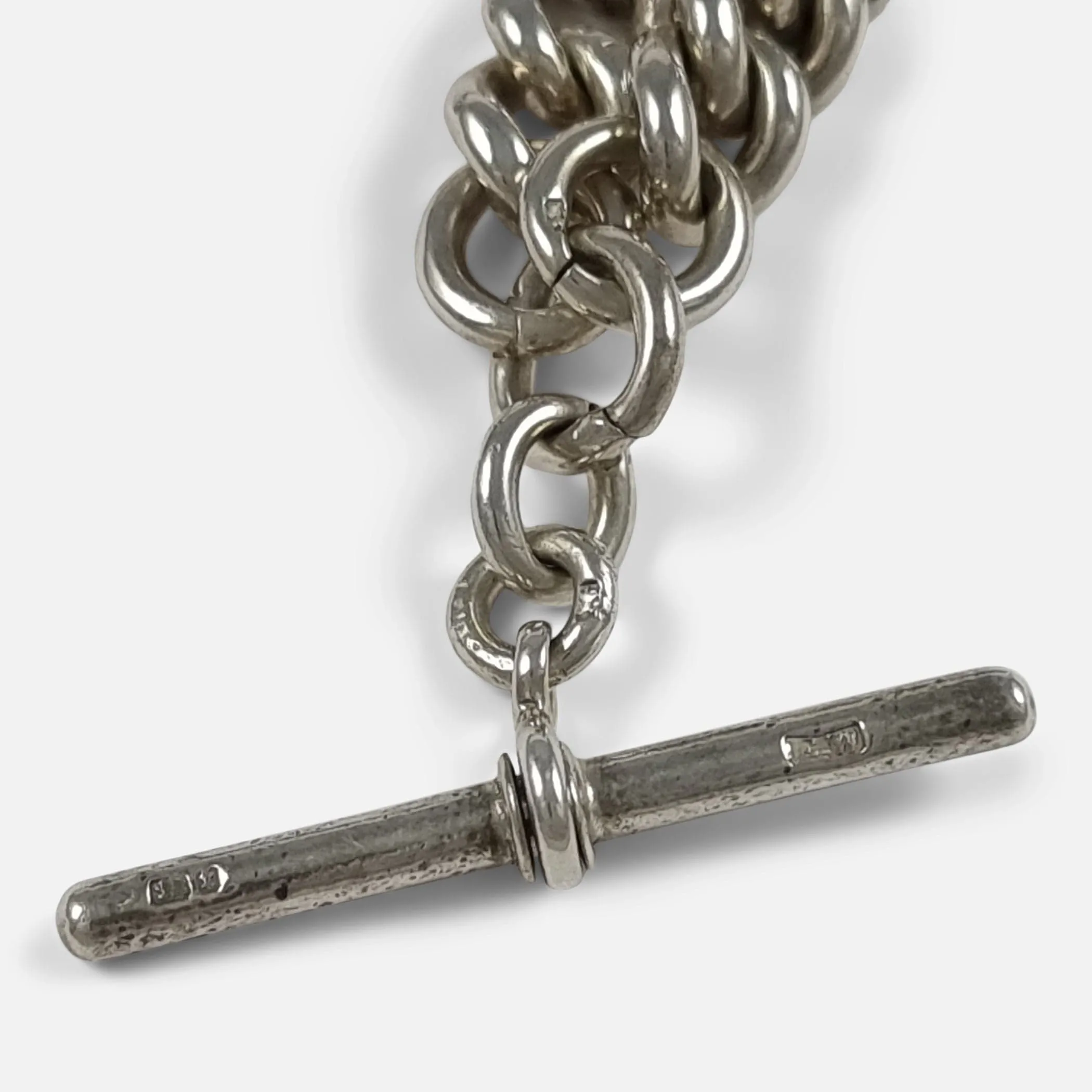 Silver Graduating Albert Watch Chain, 89.7g