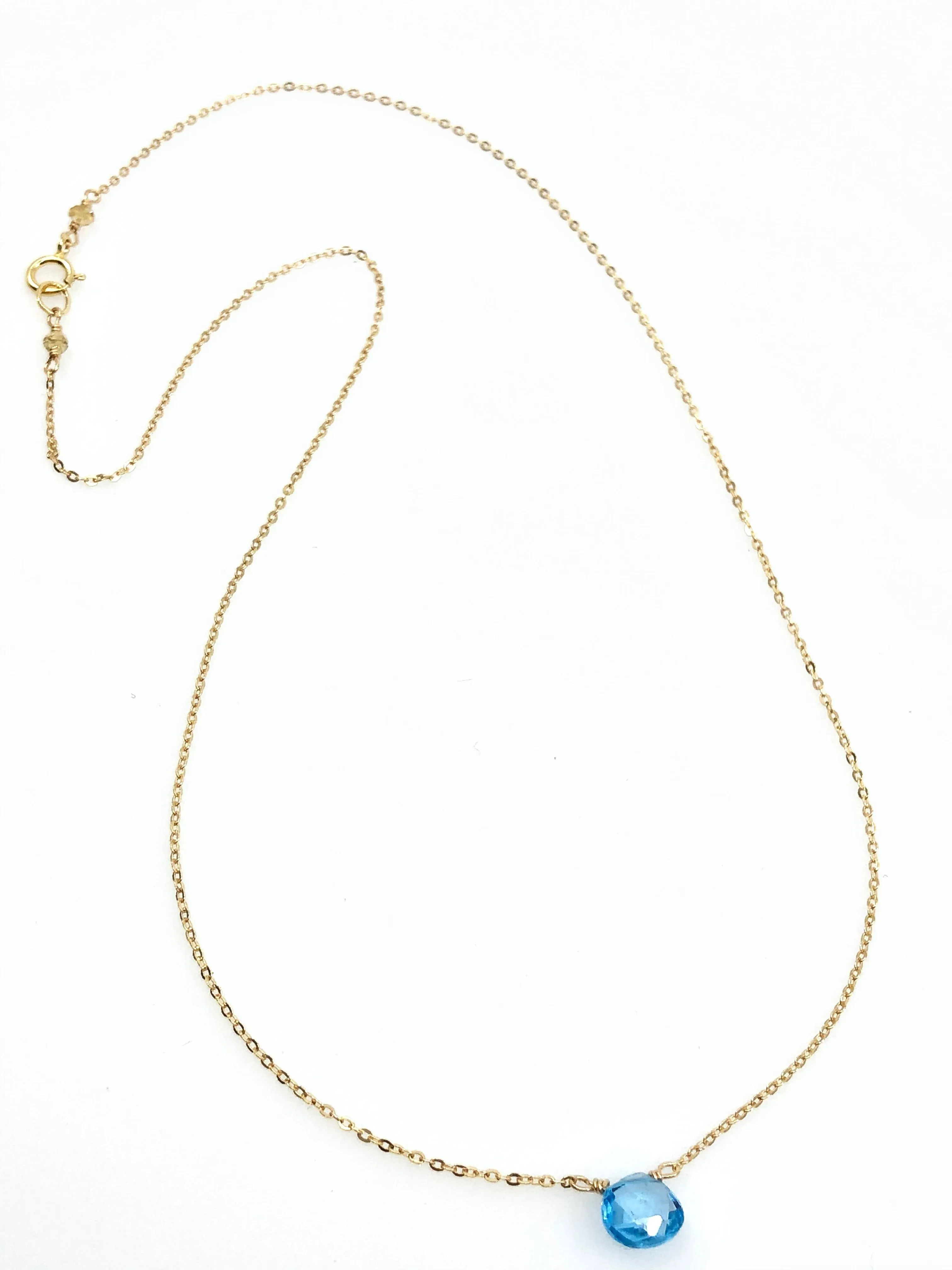 Simple Swiss Blue Topaz Necklace