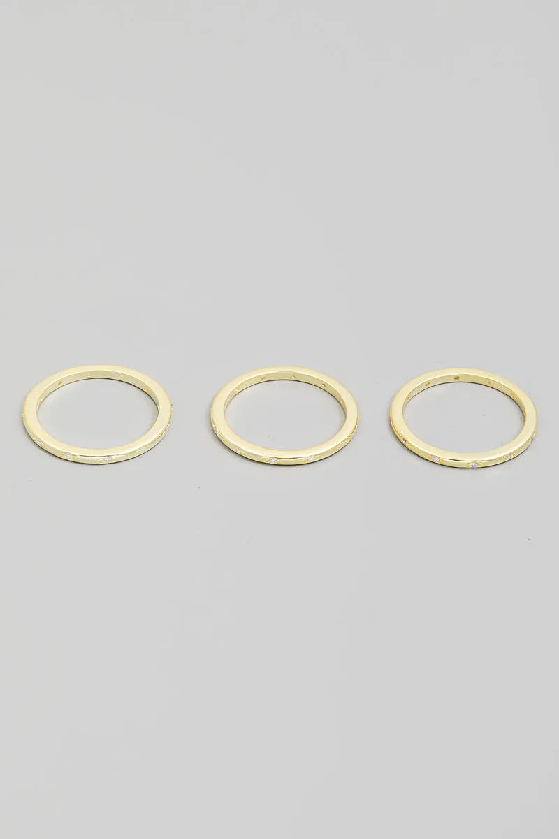 Stackable 3 Ring Set in Gold