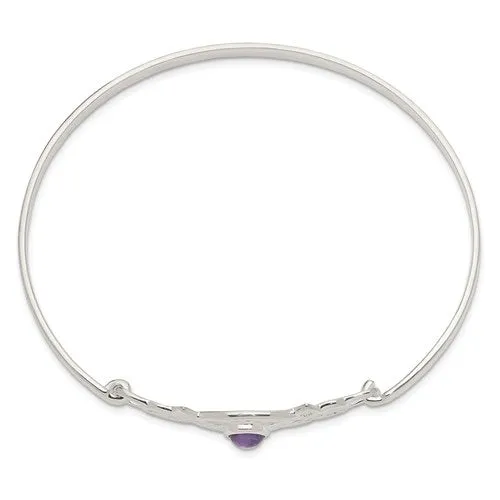 Sterling Silver Amethyst Bangle Bracelet