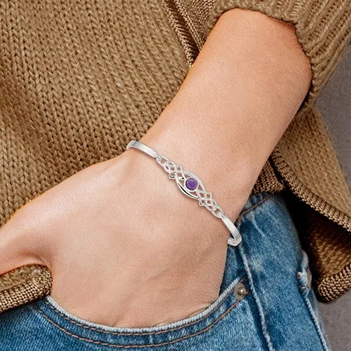Sterling Silver Amethyst Bangle Bracelet