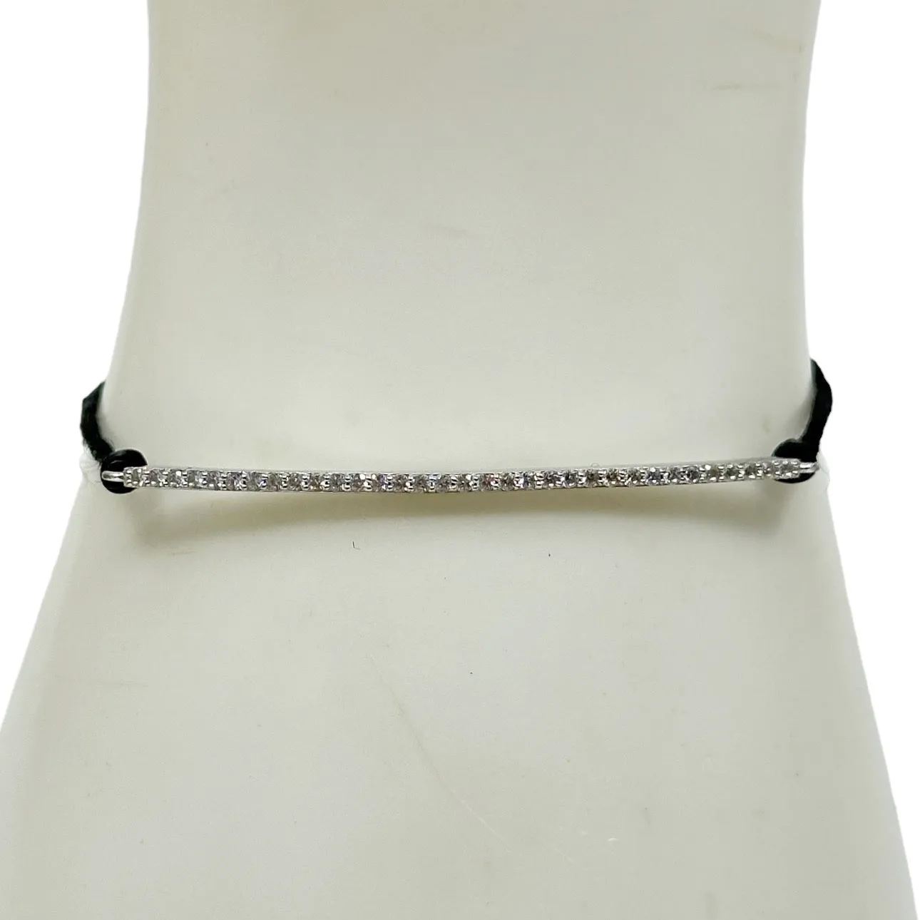 Sterling silver cubic zirconia cord bracelet GM104