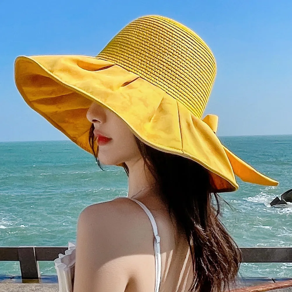 Summer Hats For Women Fashion Wide Brim Design Sun Hat Sun Protection Travel Beach Bucket Hat