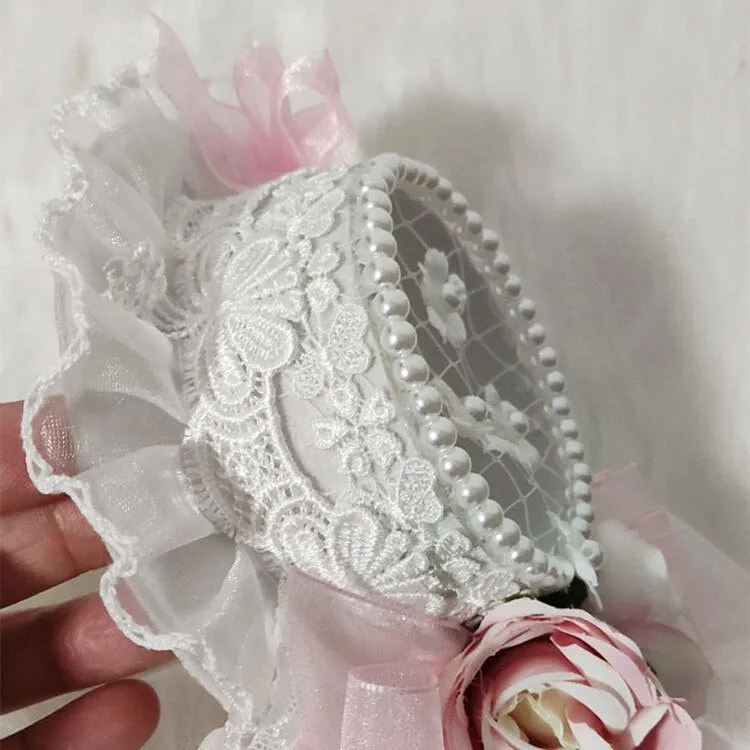 Sweet Net Mini Top Hat Fascinator with Veil & Rosettes