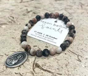 TB Pink Zebra Jasper Bead Bracelet