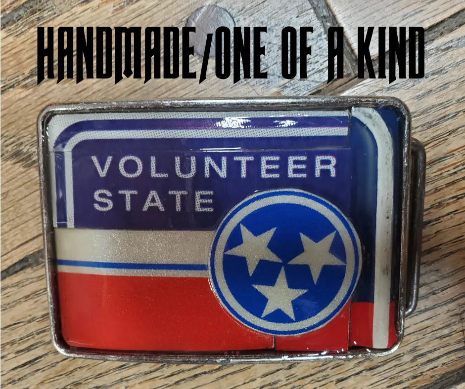 Tennessee Tri-Star License Plate Belt Buckle