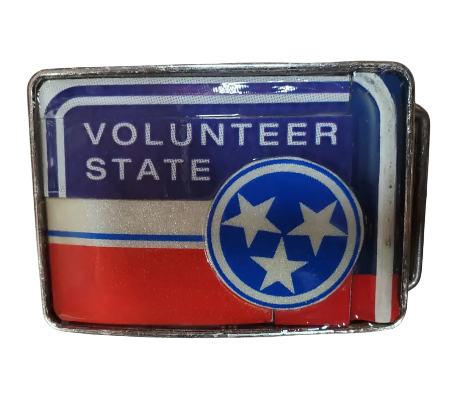 Tennessee Tri-Star License Plate Belt Buckle