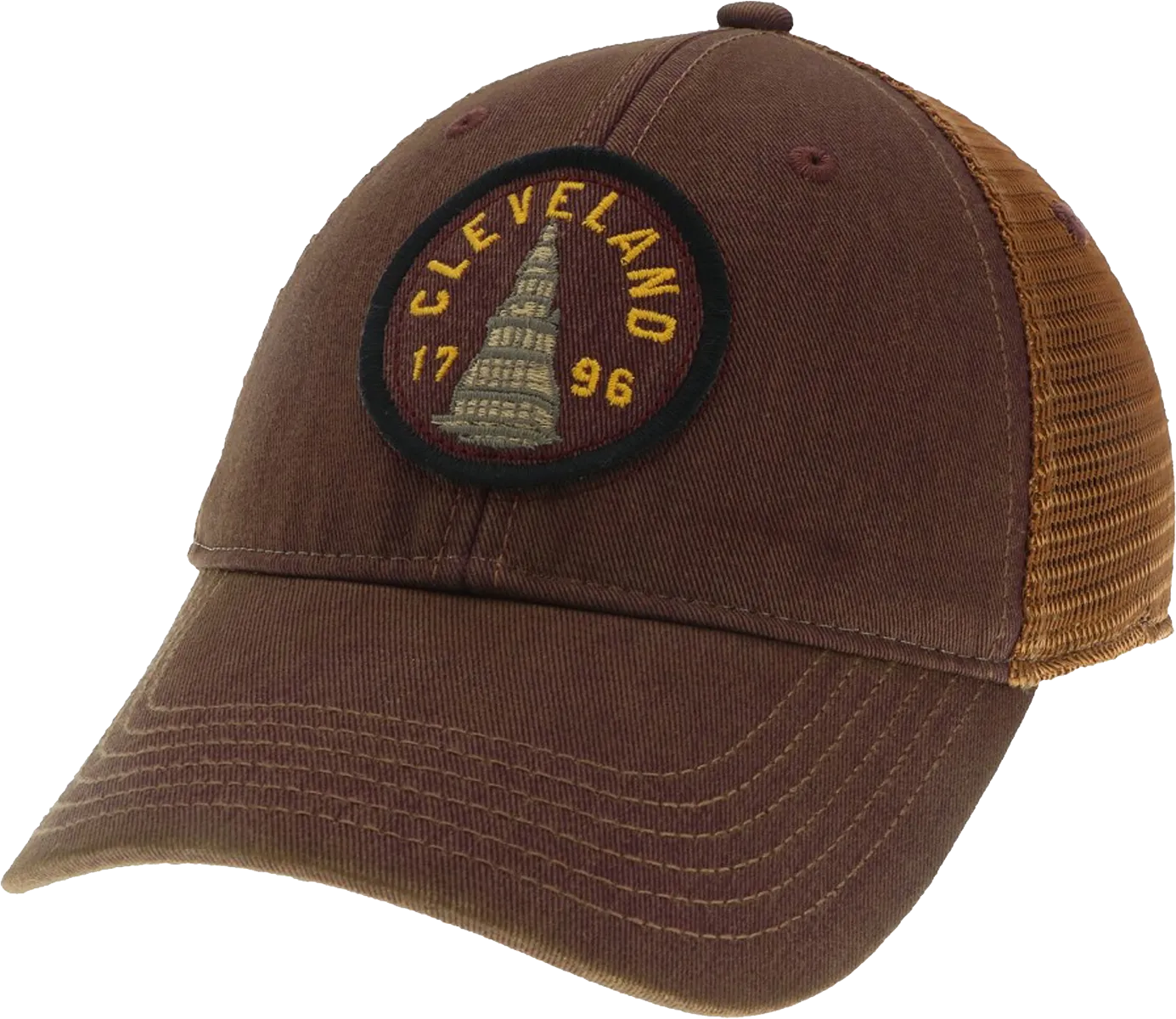 Terminal Tower On Burgundy/Gold Trucker Hat