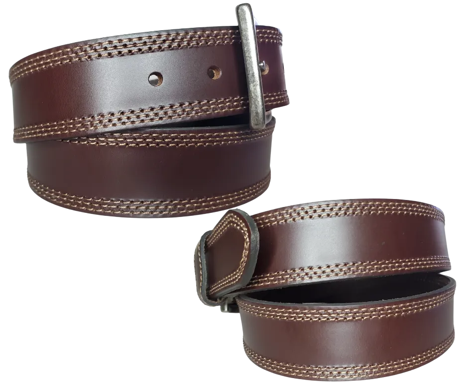 The Triple Stitched Leather Belt