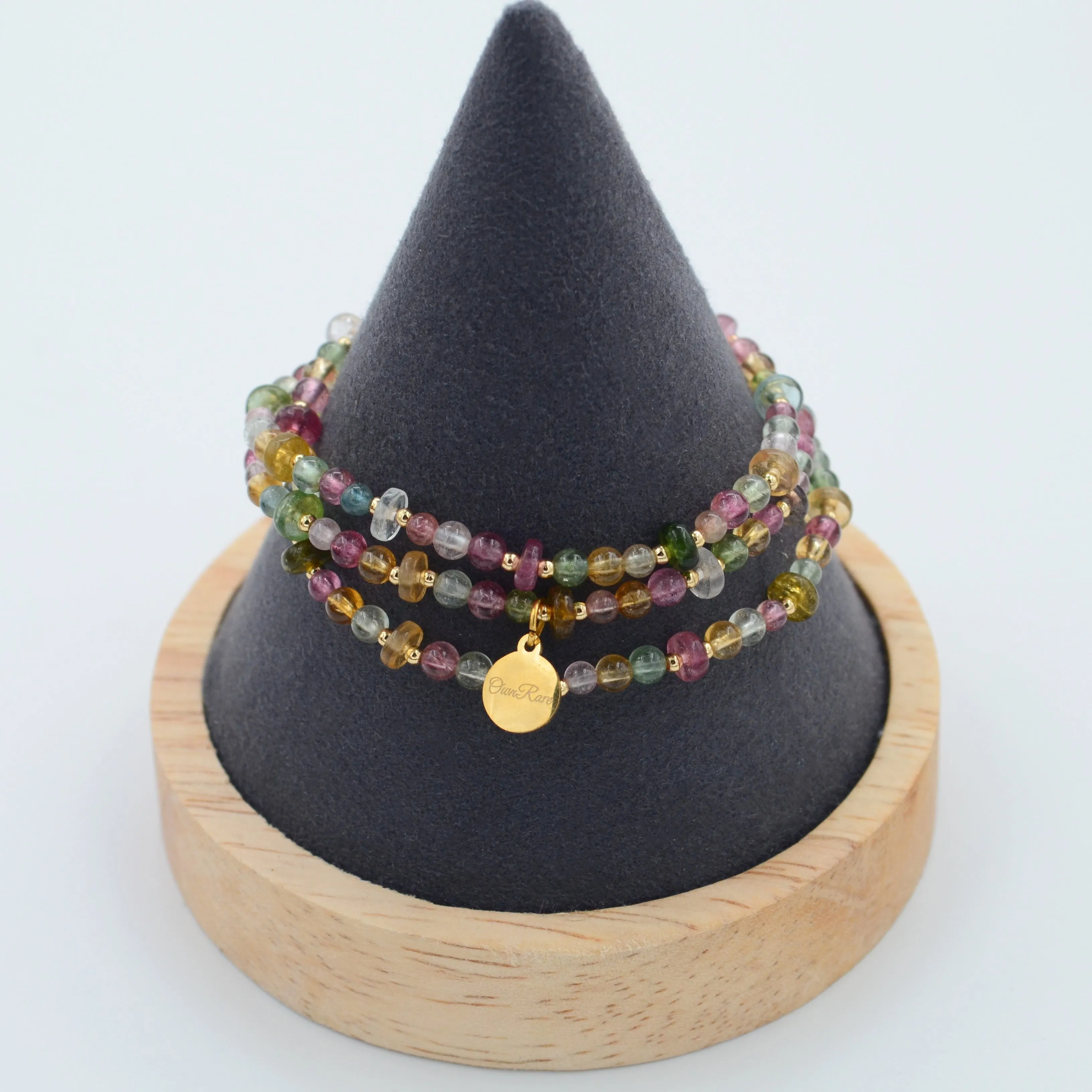 Tourmaline multi-ring gemstone bracelet