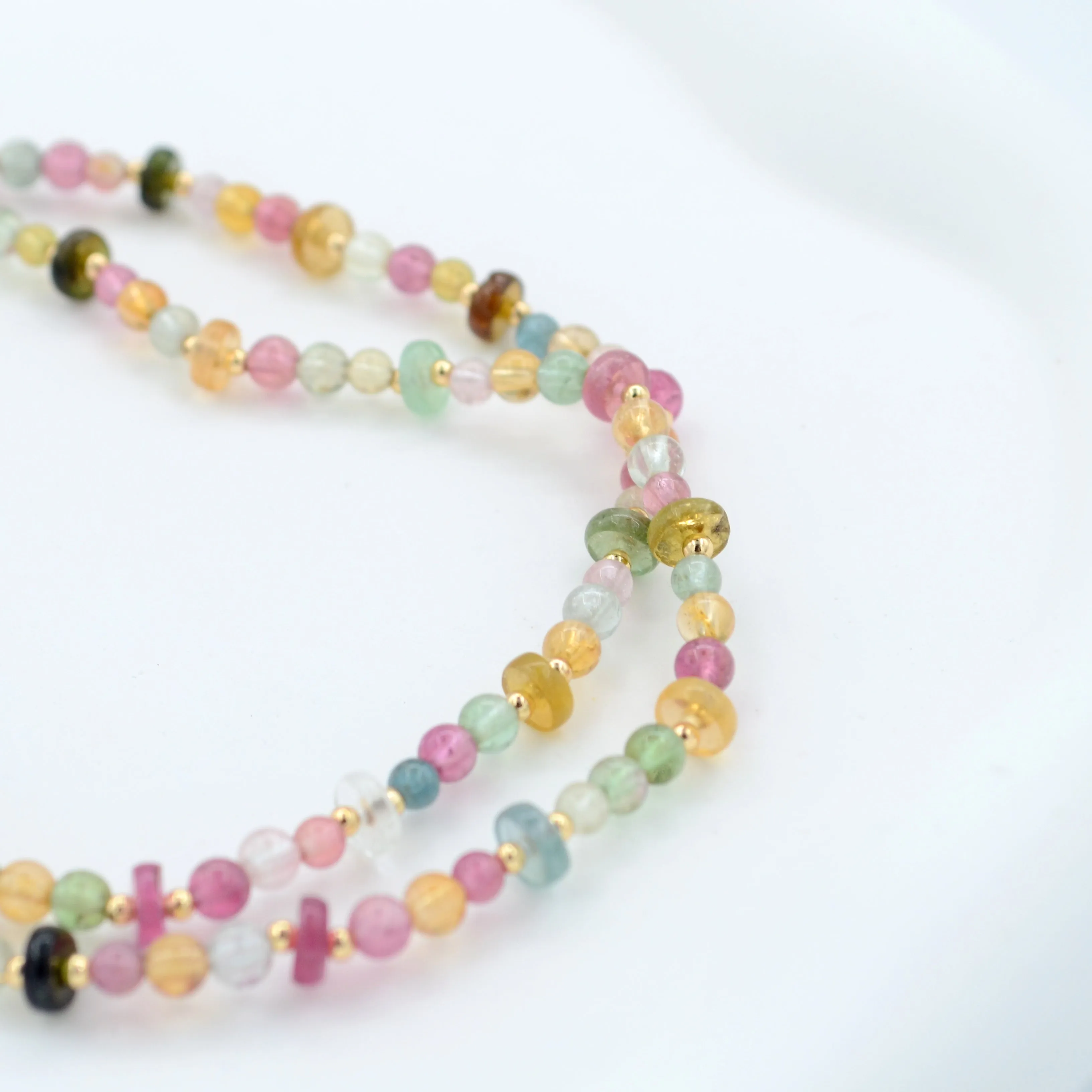Tourmaline multi-ring gemstone bracelet
