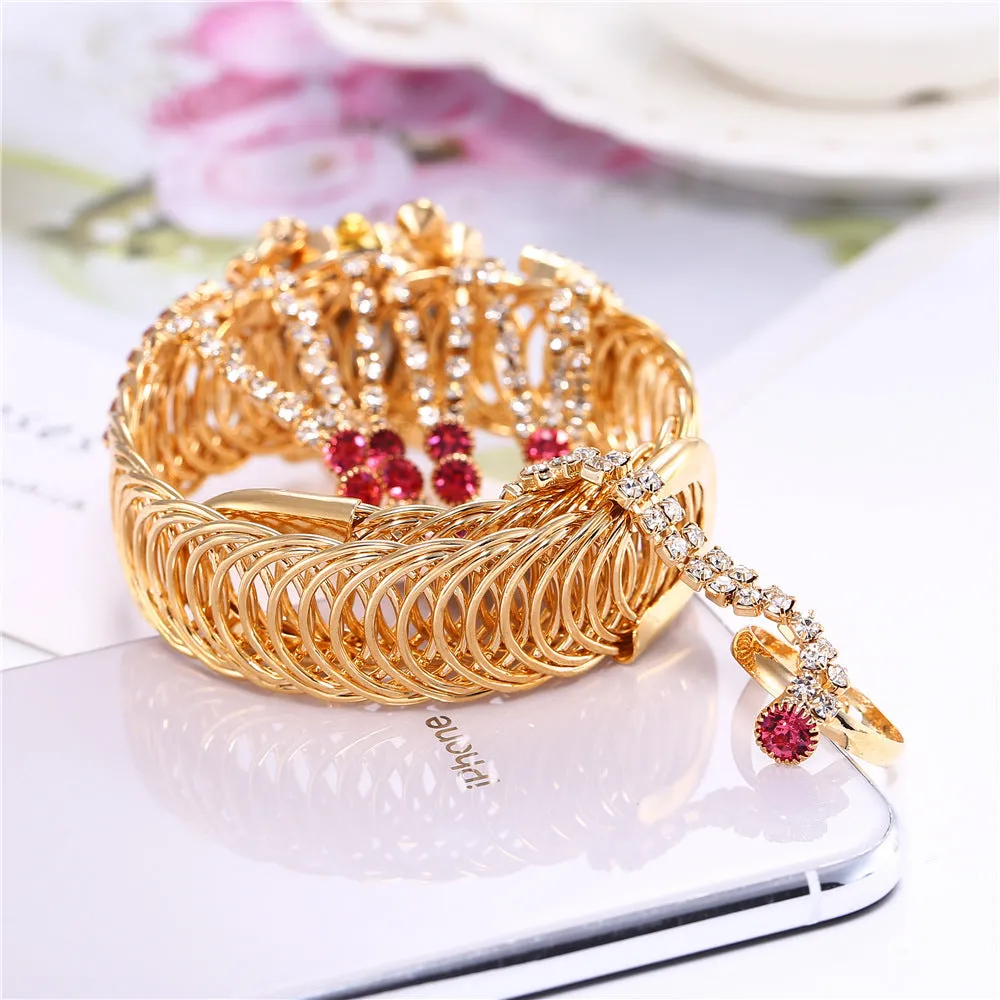 Watch Trend Women's Diamond Claw Chain Ring Set Watch One Piece