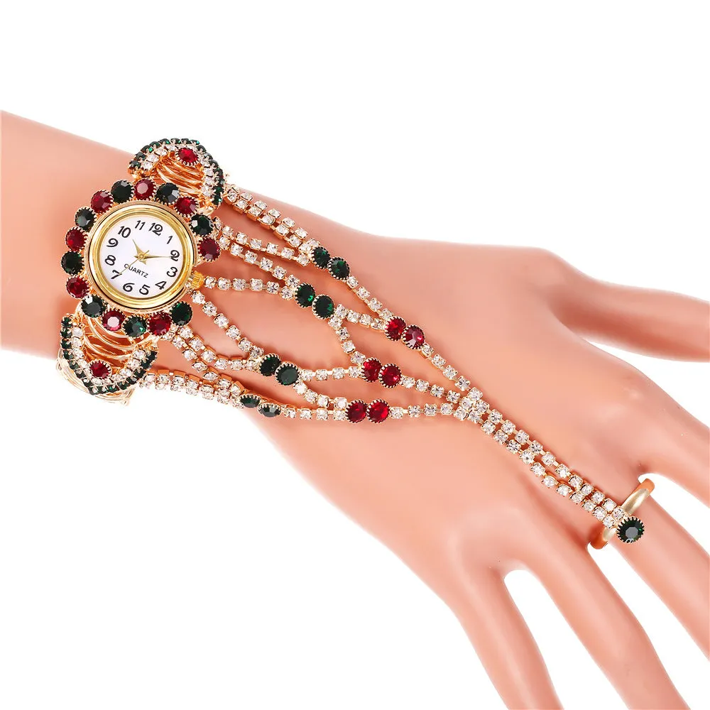 Watch Trend Women's Diamond Claw Chain Ring Set Watch One Piece