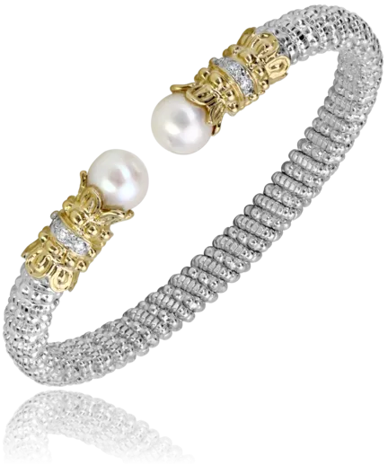 White Pearl and Diamond Bracelet